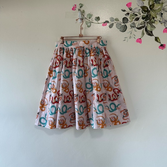 The Oblong Box Slithering Snake Print Circle Skirt, NWT, Size Medium - Picture 4 of 6